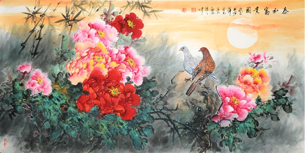 "南国牡丹王"李万牡丹画—客厅挂画之佳选